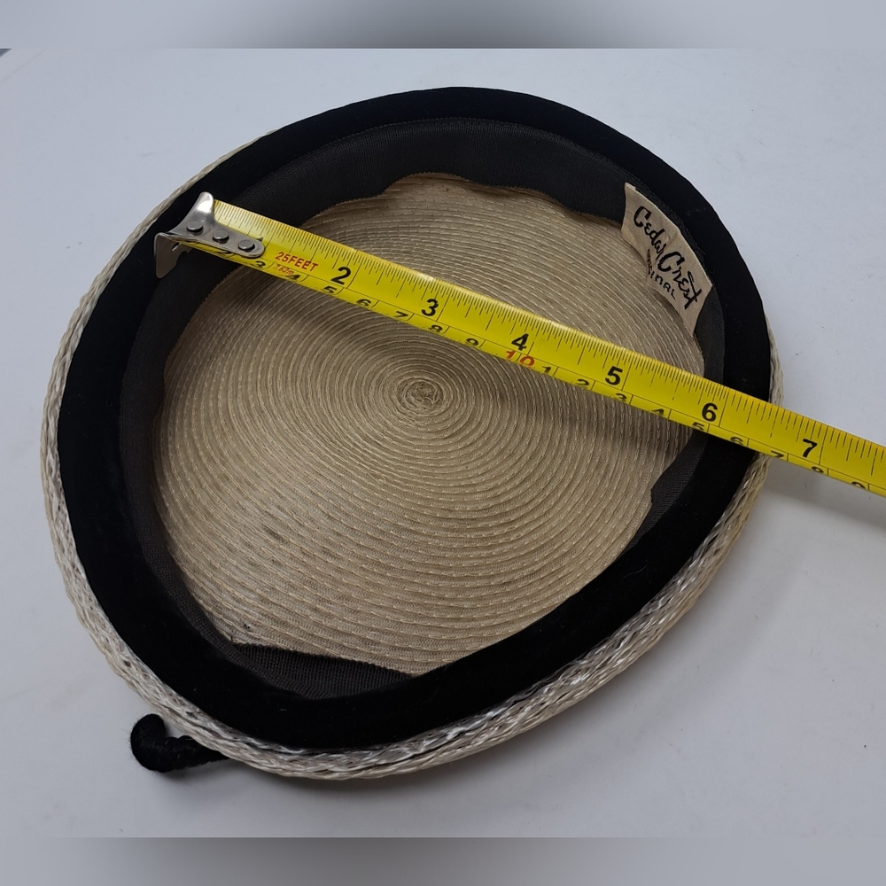 Cedar Crest Original Women's Vintage 60s 50s Hat Straw Beret Oval Size 7 - Picture 15 of 15